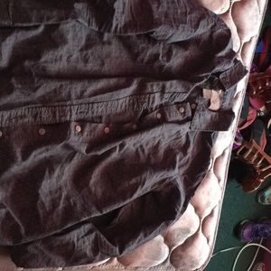 Grey and white button up long sleeve shirt